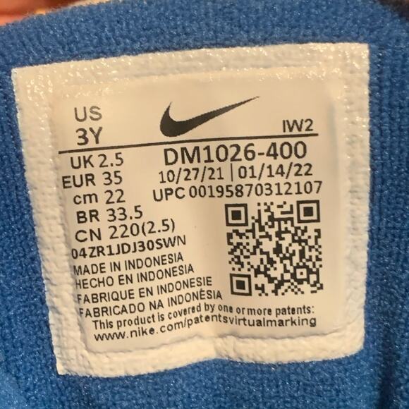 Nike Air More Uptempo (GS) Medium Blue White Size 3Y - Picture 5 of 5